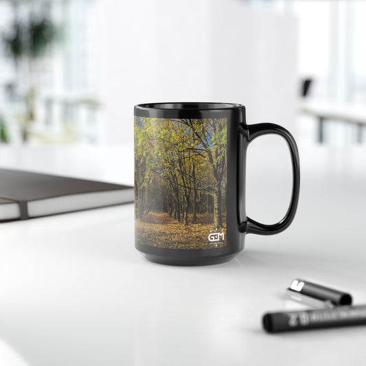 Automne en Écosse Photo Mug, Tasse à café, Tasse à thé, Art écossais, Parcs écossais, Nature écossaise, Strathclyde Country Park, Noir