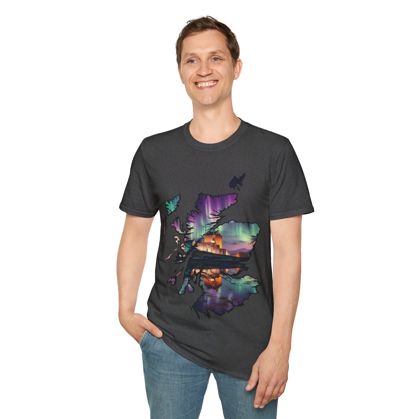 Eilean Donan Castle Scotland Map Softstyle T-Shirt, Unisex Tee, Scotland Shirt, Scottish Landmark, Nature, Scenery, Various Colours