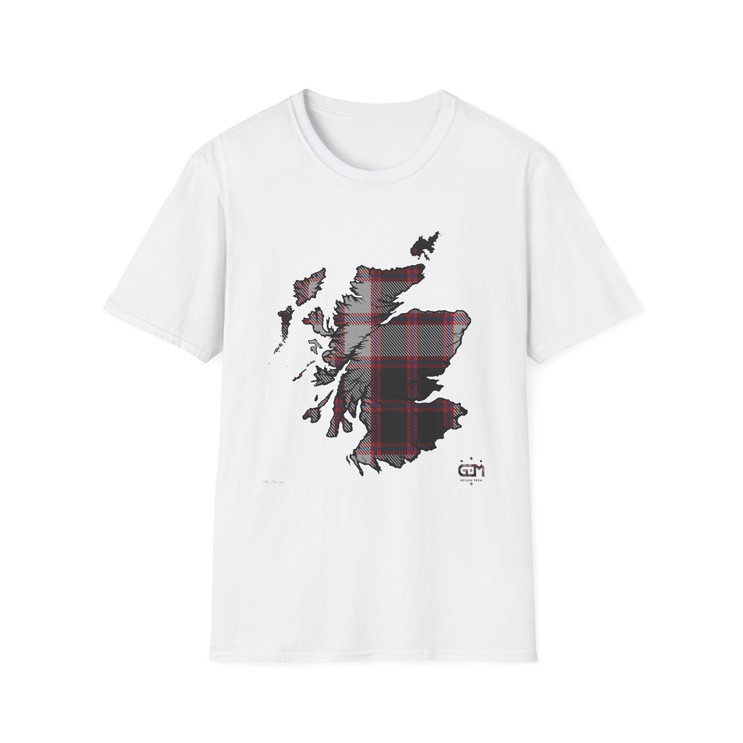 Tartan Scotland Map Softstyle Unisex T-Shirt - MacPherson Tartan Tee
