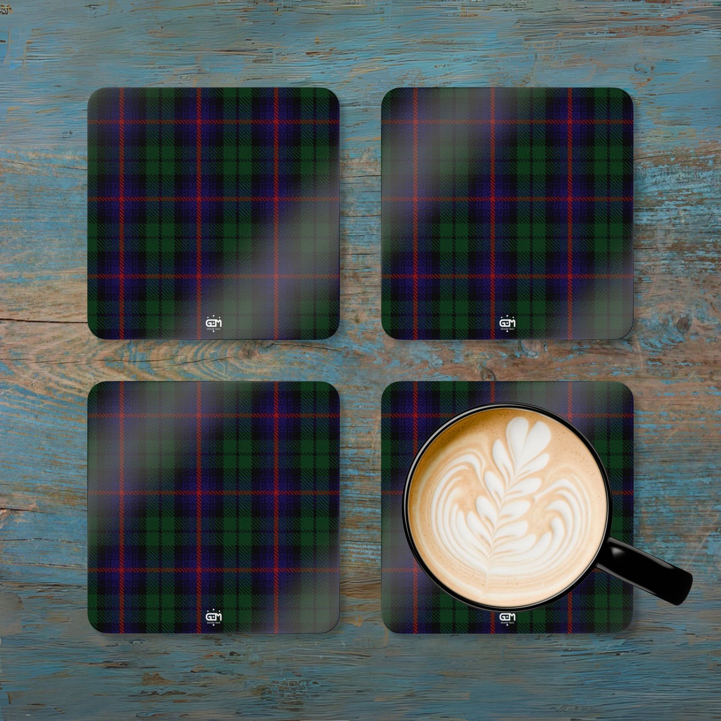 Scottish Tartan Cork Coaster Set (T-Z)