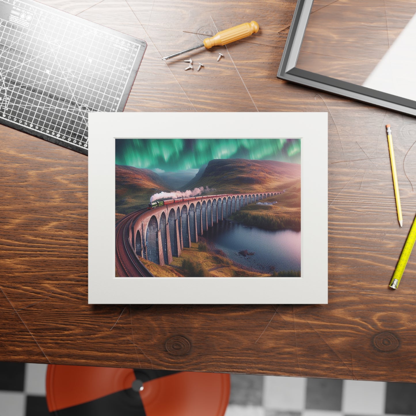 طباعة الفنون الجميلة لجلينفينان فيادوكت، الفن الاسكتلندي، إطار ورقي، أحجام مختلفة، أفقي