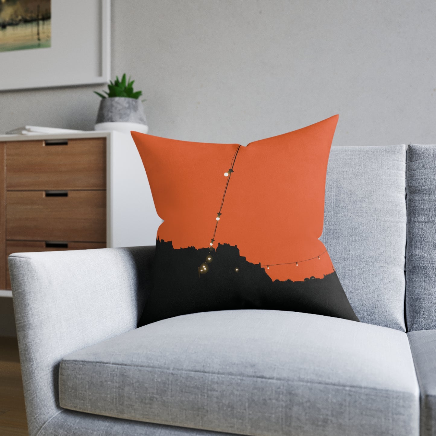 Coussins carrés Scotland Art Silhouette : différentes tailles