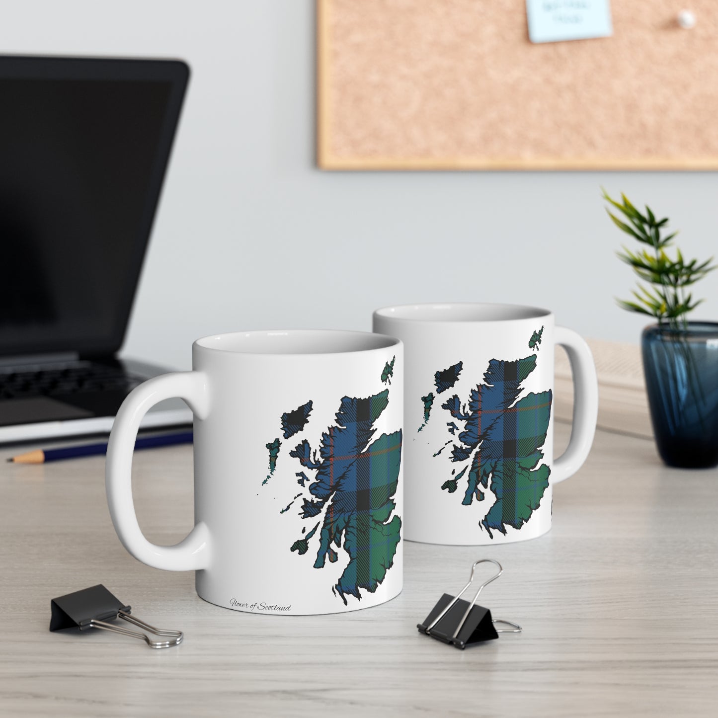 Scotland Map Mug 11oz, Flower of Scotland Tartan