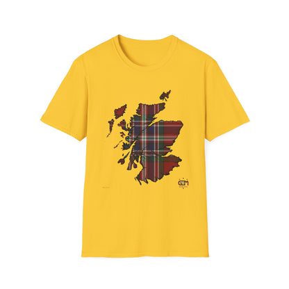 Tartan Scotland Map Softstyle Unisex T-Shirt - MacFarlane Tartan Tee