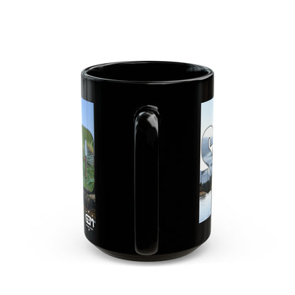 Eilean Donan Castle Scotland Mug, Coffee Cup, Tea Cup, Scottish Art, Scottish Landmarks, Scottish Nature, Black