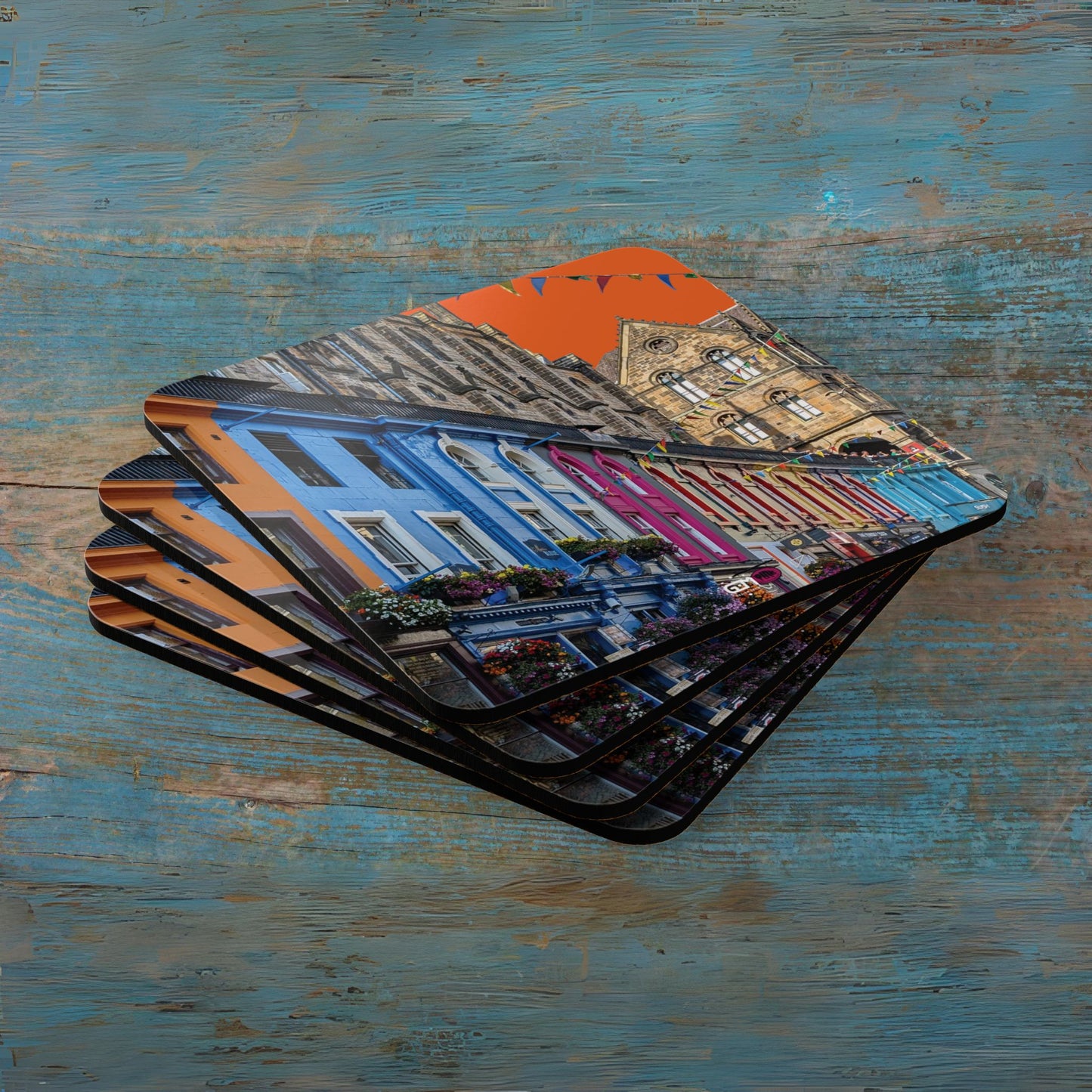 Scotland Up Close Cork Coaster Set - Photo Silhouettes