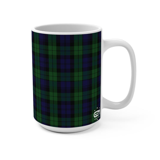 Scottish Tartan Mug 15oz, Black Watch Tartan