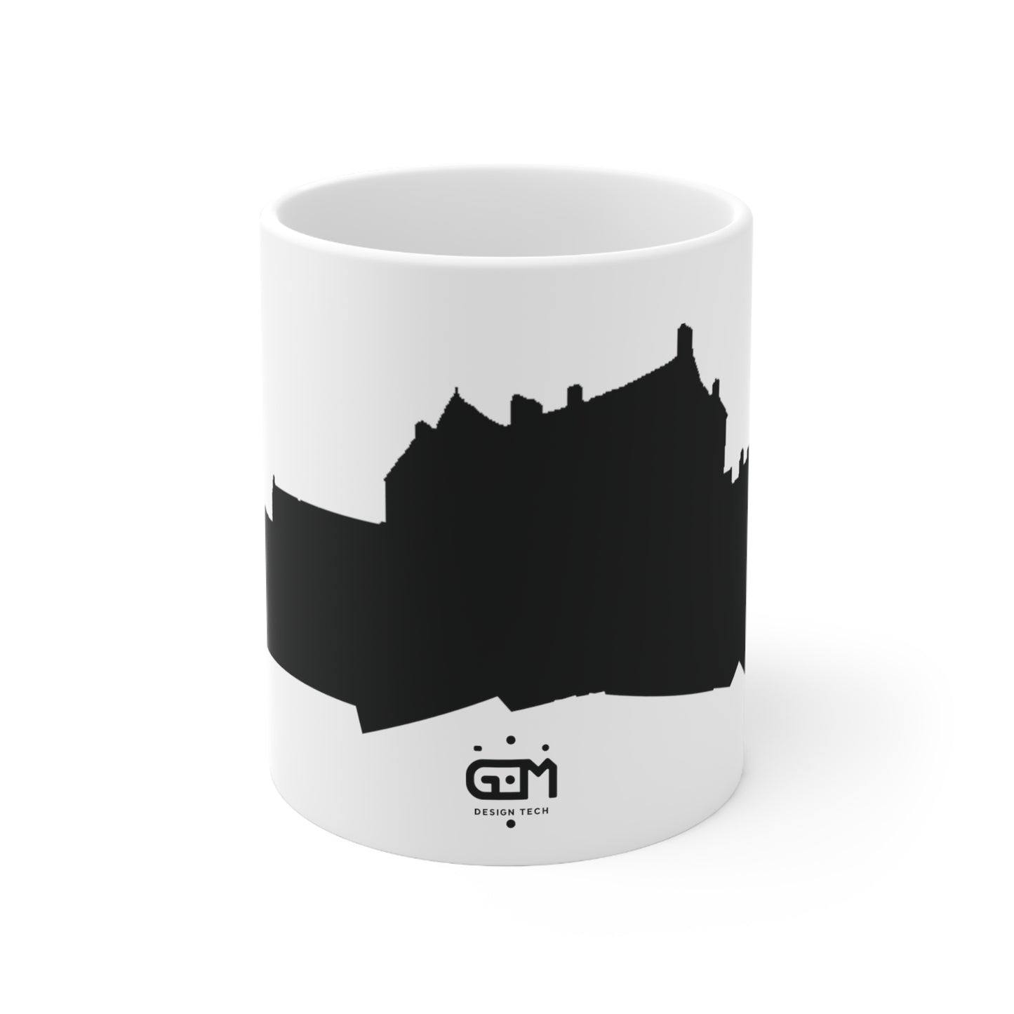 Edinburgh Castle Silhouette Art Mug, White