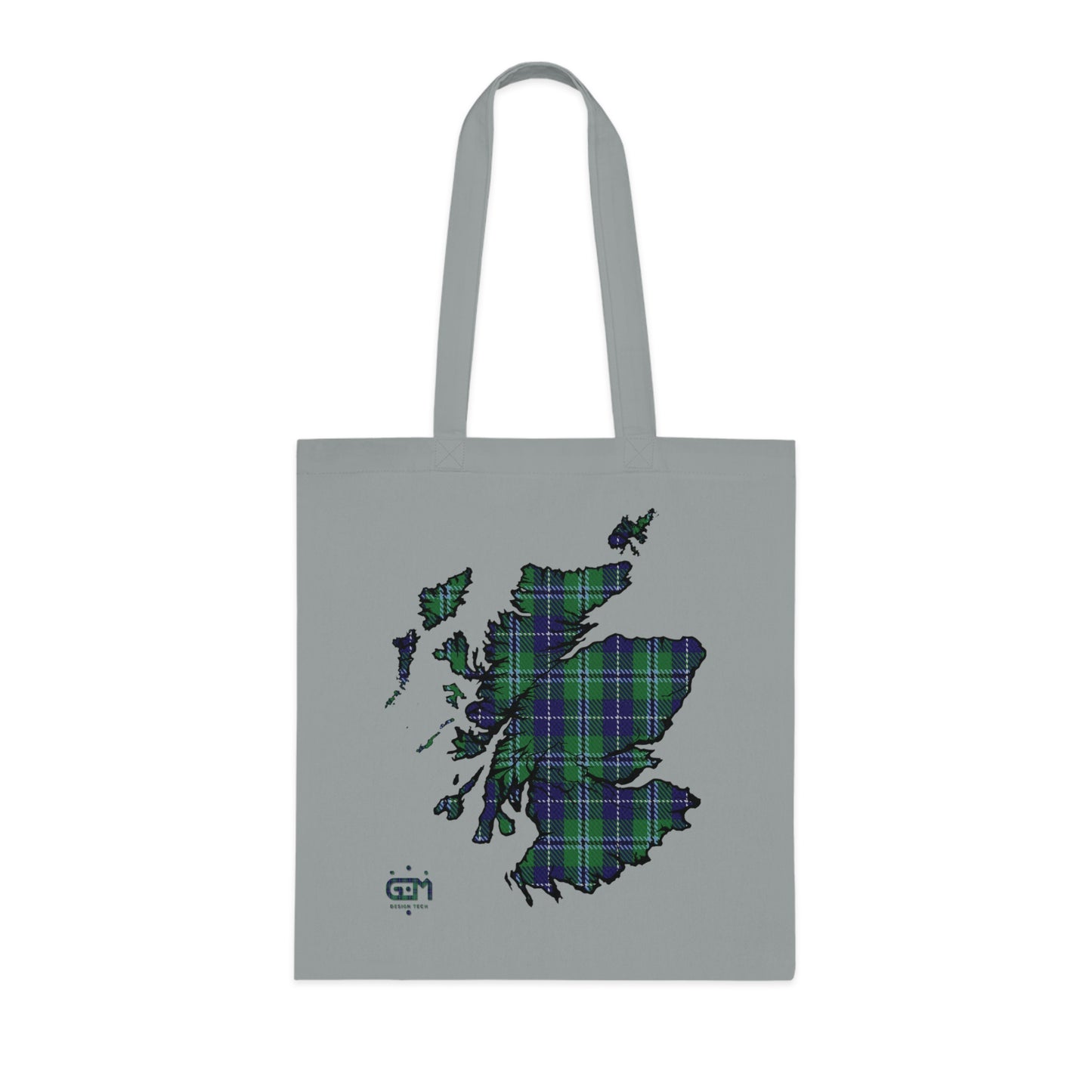 Reversible Scotland Tartan Map Cotton Tote Bag - Douglas Tartan