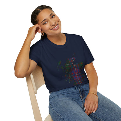 Tartan Ecosse Carte Softstyle T-Shirt Unisexe - Rankin Tartan Tee 