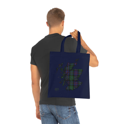 Reversible Scotland Tartan Map Cotton Tote Bag - Argyle Tartan