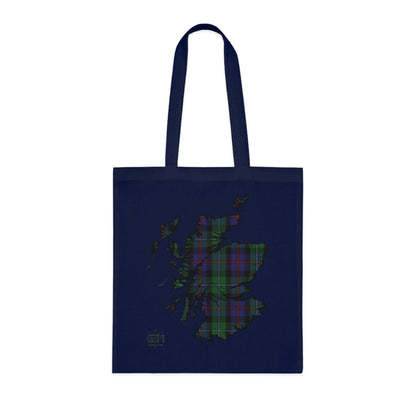 Reversible Scotland Tartan Map Cotton Tote Bag - Argyle Tartan