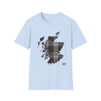 Tartan Scotland Map Softstyle T-Shirt unisexe - Fraser Dress Tartan Tee 