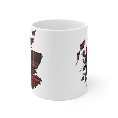 Scotland Map Mug 11oz, Stewart Royal Tartan