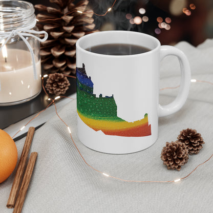 Edinburgh Castle Pride Rain Art Mug, White