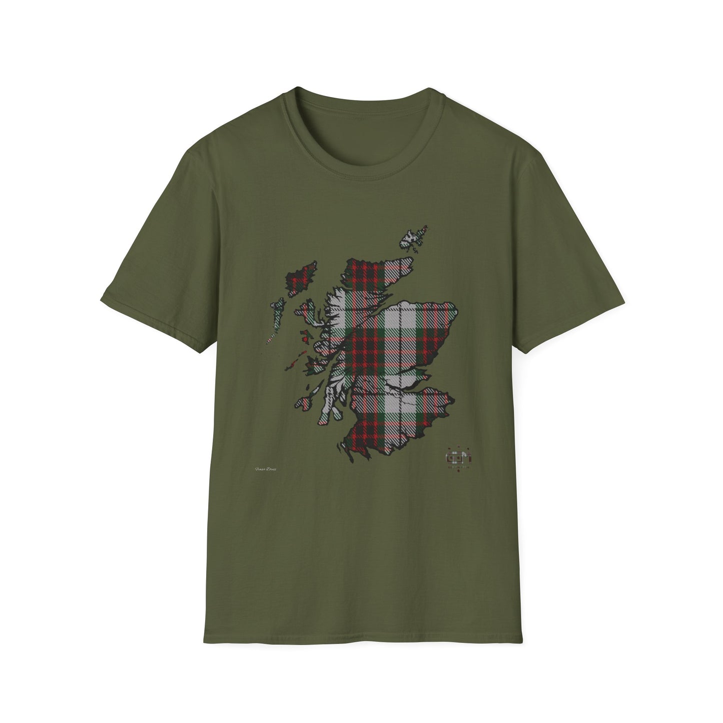 Tartan Scotland Map Softstyle T-Shirt unisexe - Fraser Dress Tartan Tee 