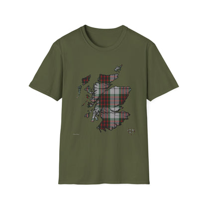 Tartan Scotland Map Softstyle T-Shirt unisexe - Fraser Dress Tartan Tee 