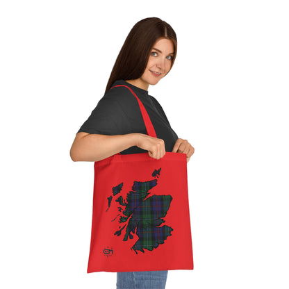 Reversible Scotland Tartan Map Cotton Tote Bag - Argyle Tartan