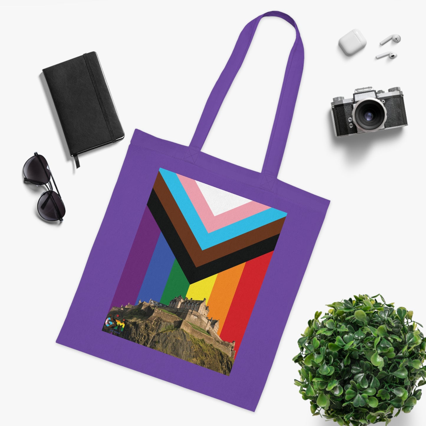 Edinburgh Castle Pride Progress Sky Cotton Tote Bag