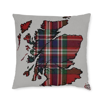 Reversible Square Cushion : Stag / Scotland Map - MacFarlane Tartan, Various Sizes