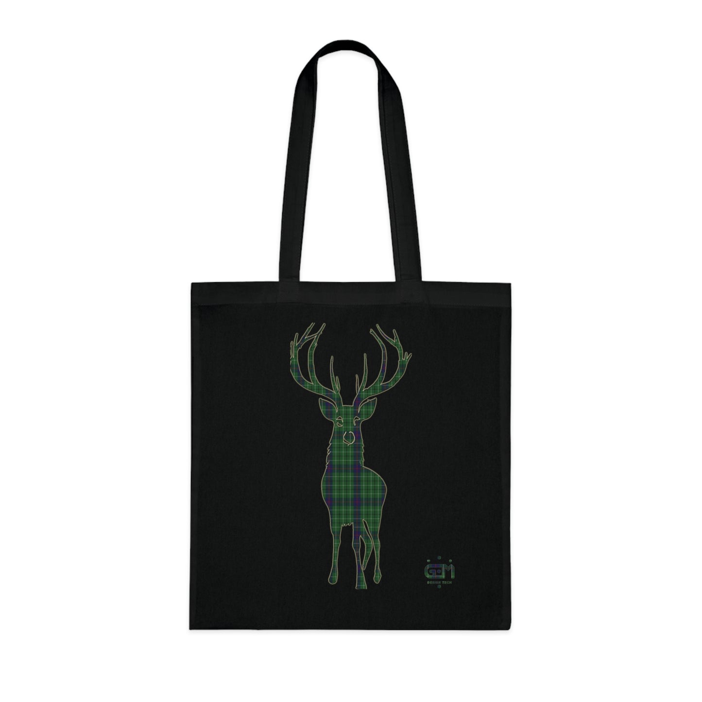 Reversible Scotland Tartan Stag Cotton Tote Bag - Duncan Tartan