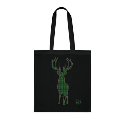 Reversible Scotland Tartan Stag Cotton Tote Bag - Duncan Tartan