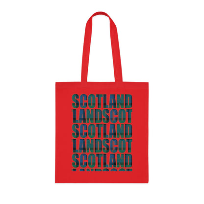 Reversible Scotland Tartan Map Cotton Tote Bag - Flower of Scotland Tartan