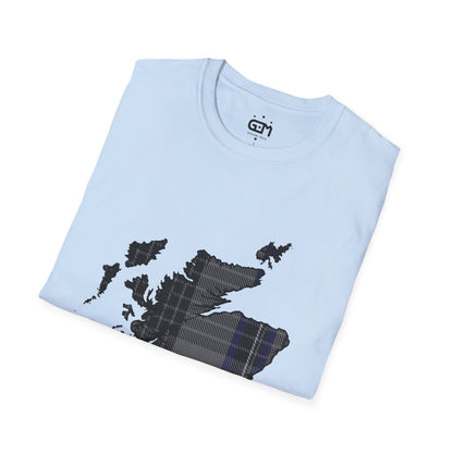 Scotland Tartan Map Softstyle Unisex T-Shirt - Hood Tartan Tee