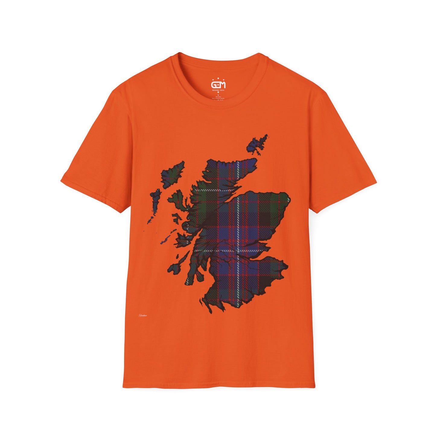 Scotland Tartan Map Softstyle Unisex T-Shirt, Rankin Tartan, Various Colours