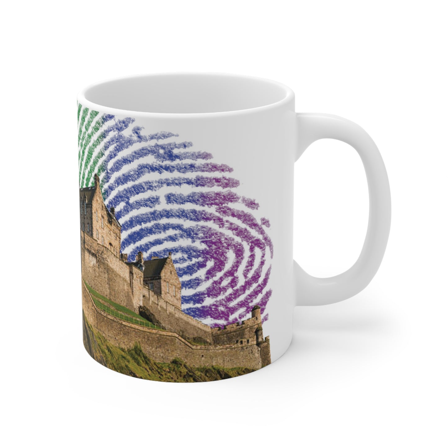 Edinburgh Castle Pride Fingerprint Sky Photo Mug, White