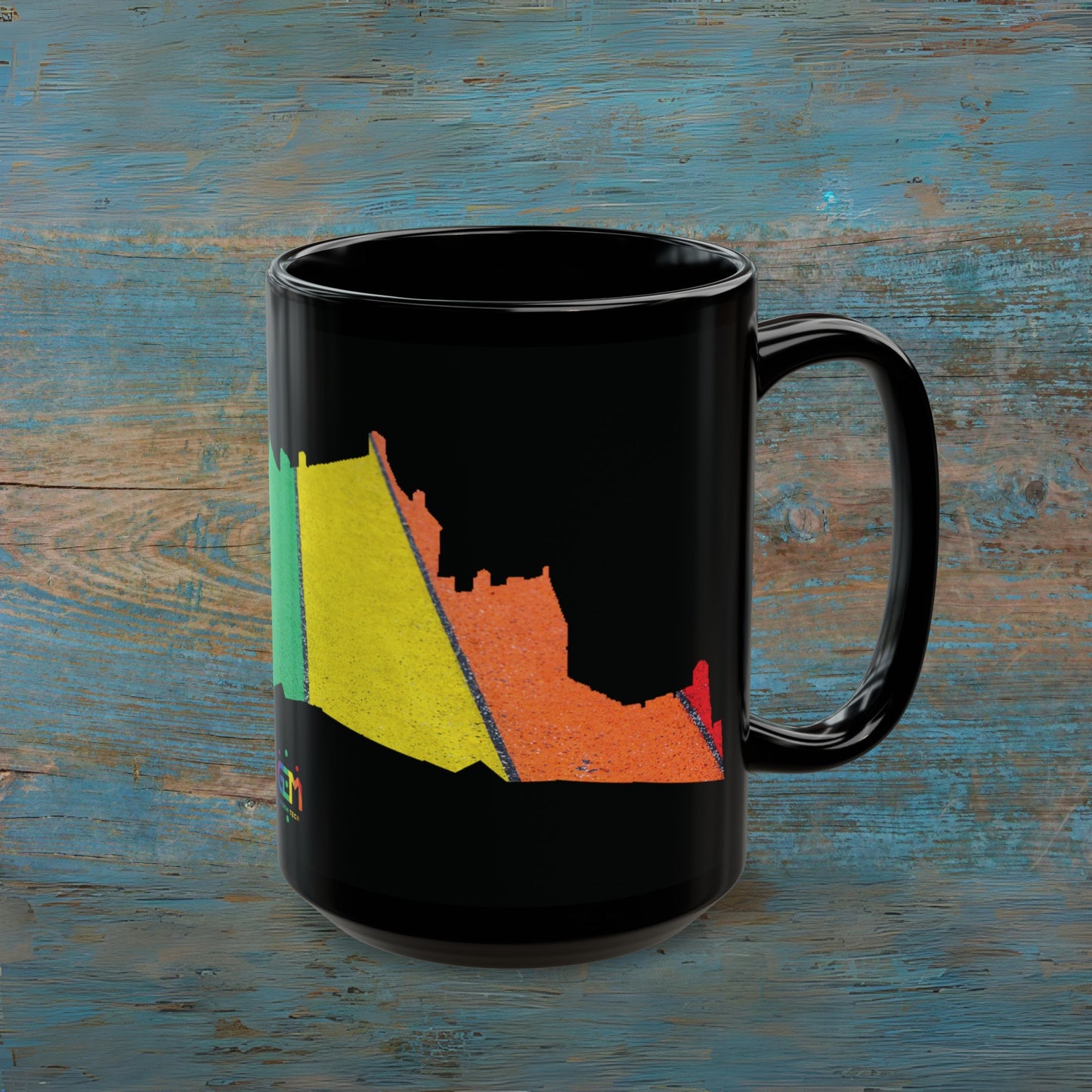 Edinburgh Castle Pride Road Art Mug, Black