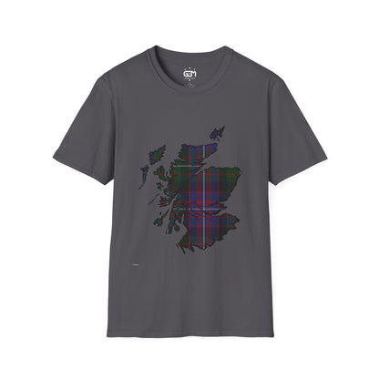 Scotland Tartan Map Softstyle Unisex T-Shirt - Rankin Tartan Tee