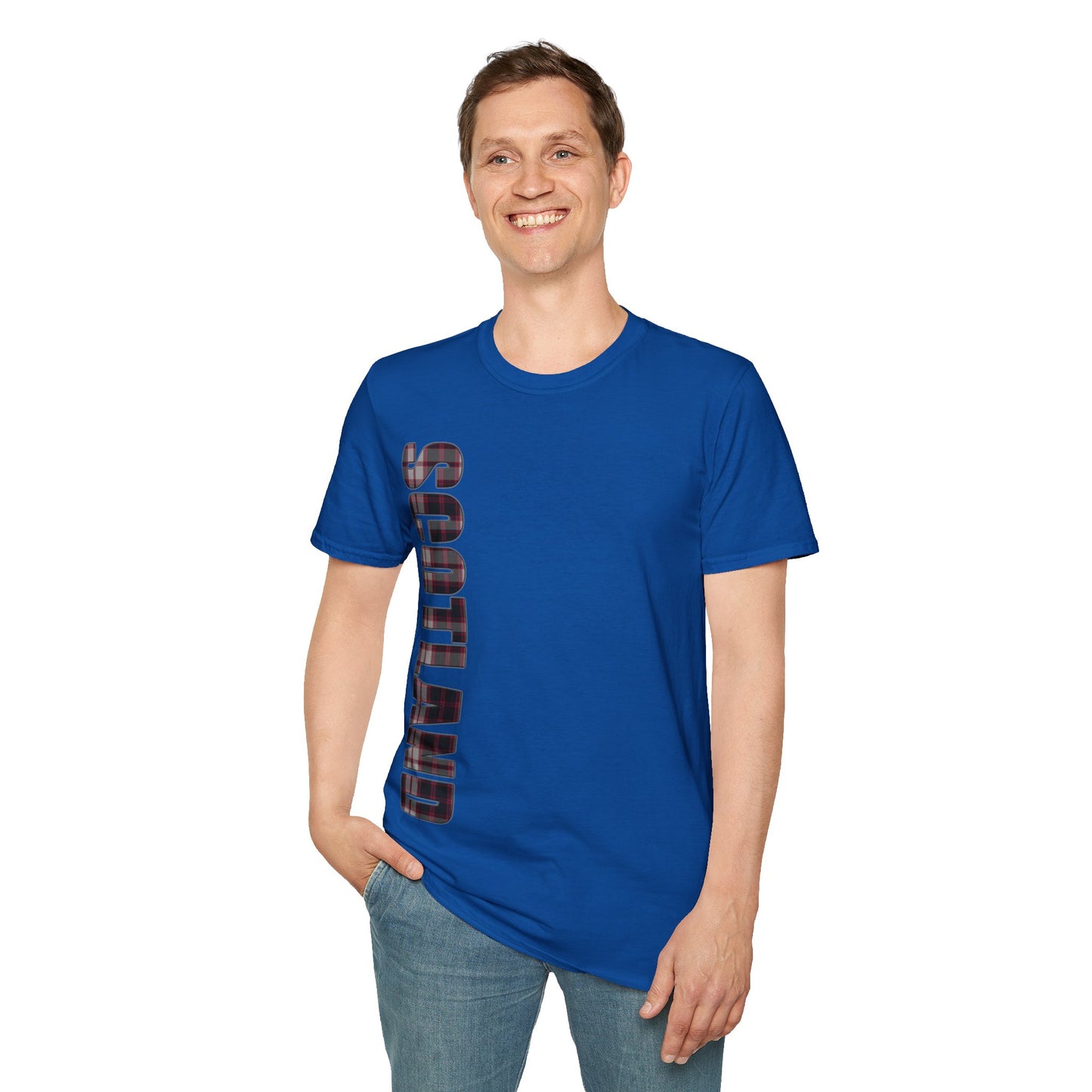 Scotland Lettering MacPherson Tartan Softstyle T-Shirt, Unisex Tee, Various Colours