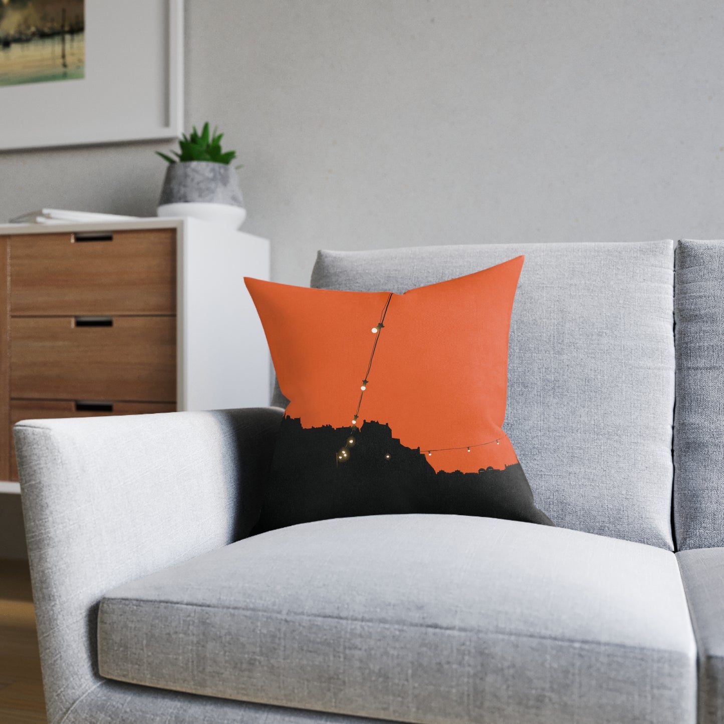 Coussins carrés Scotland Art Silhouette : différentes tailles