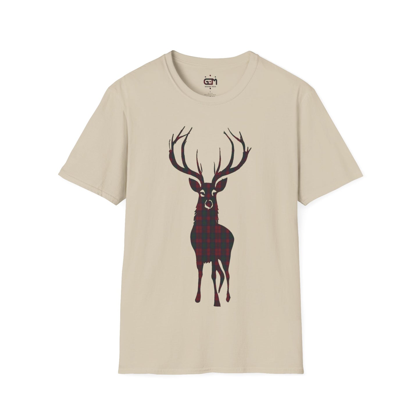 Tartan Stag Softstyle T-Shirt - Lindsay Tartan, Unisex Tee, Scottish Scenery, Various Colours