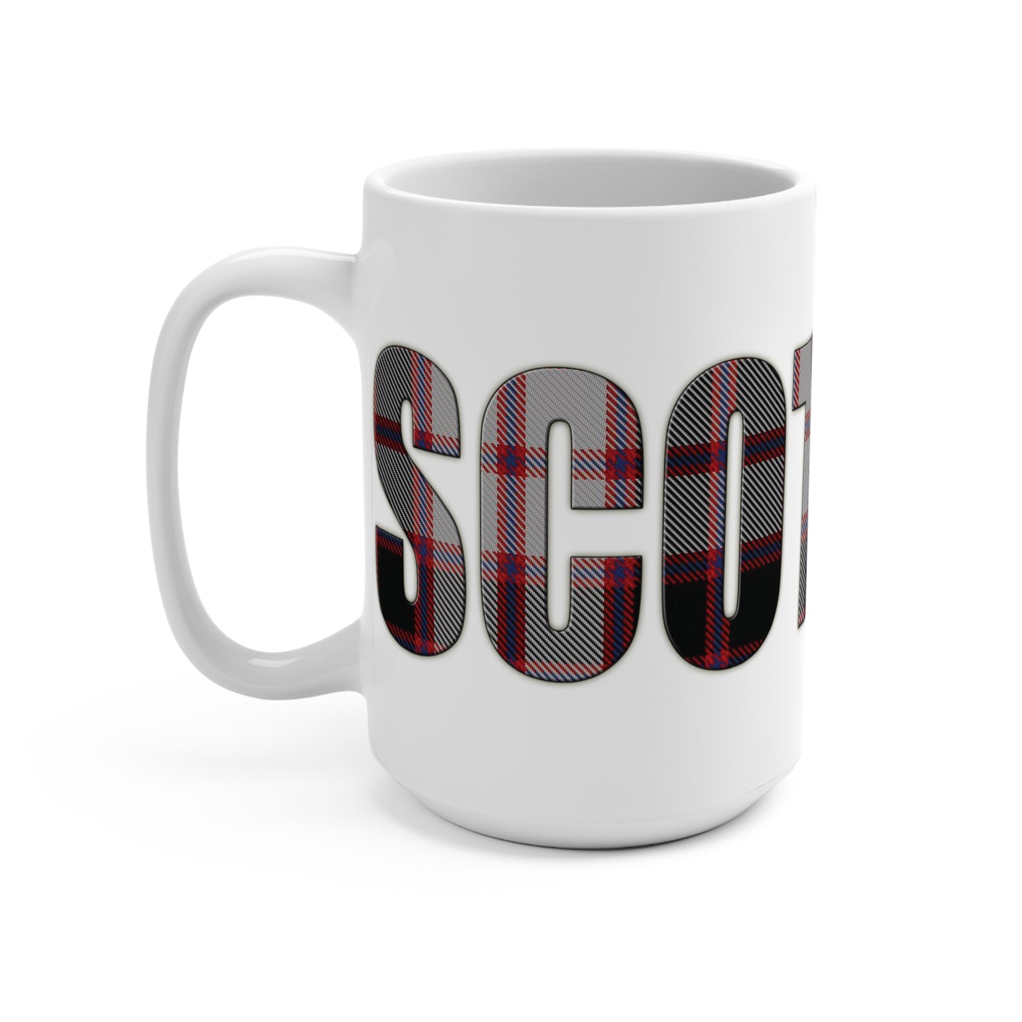 Scotland Lettering Tartan Mug 15oz, MacPherson Tartan