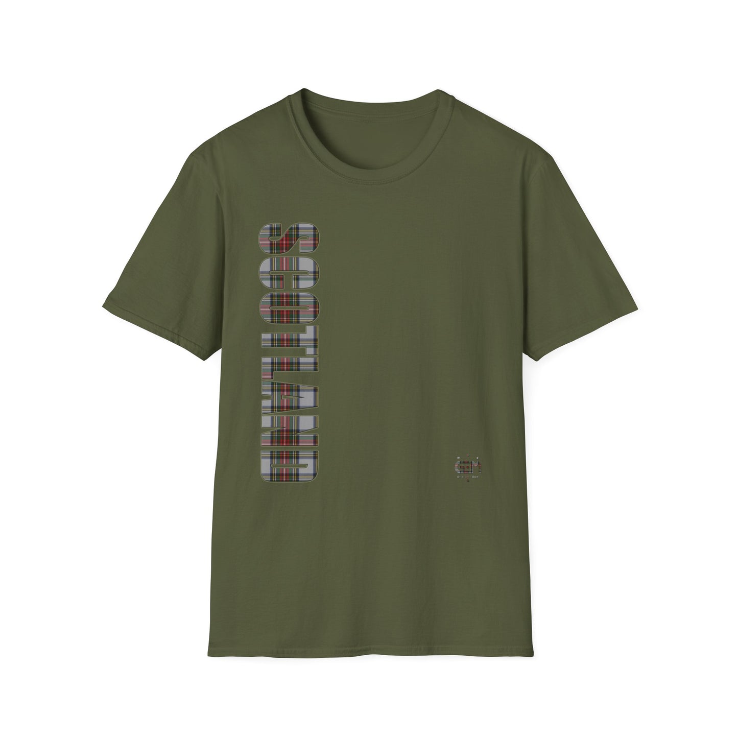 Tartan Scotland Lettering Softstyle Unisex T-Shirt, Stewart Dress Tartan Tee