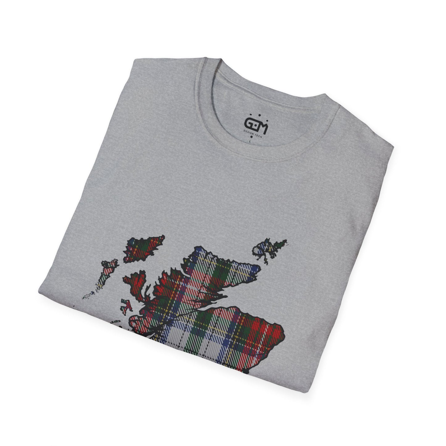 Scotland Tartan Map Softstyle Unisex T-Shirt - Stewart Tartan Tee