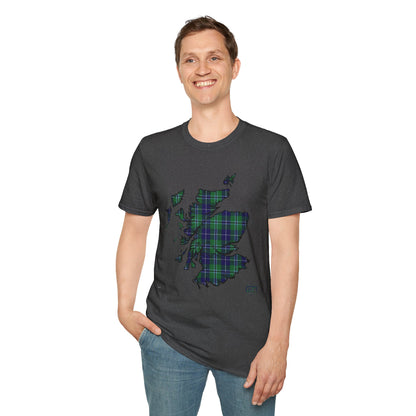 Tartan Scotland Map Softstyle Unisex T-Shirt - Douglas Tartan Tee