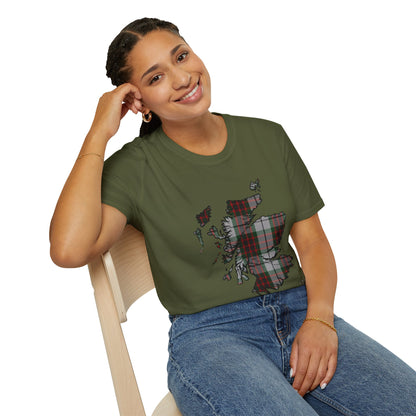 Tartan Scotland Map Softstyle T-Shirt unisexe - Fraser Dress Tartan Tee 