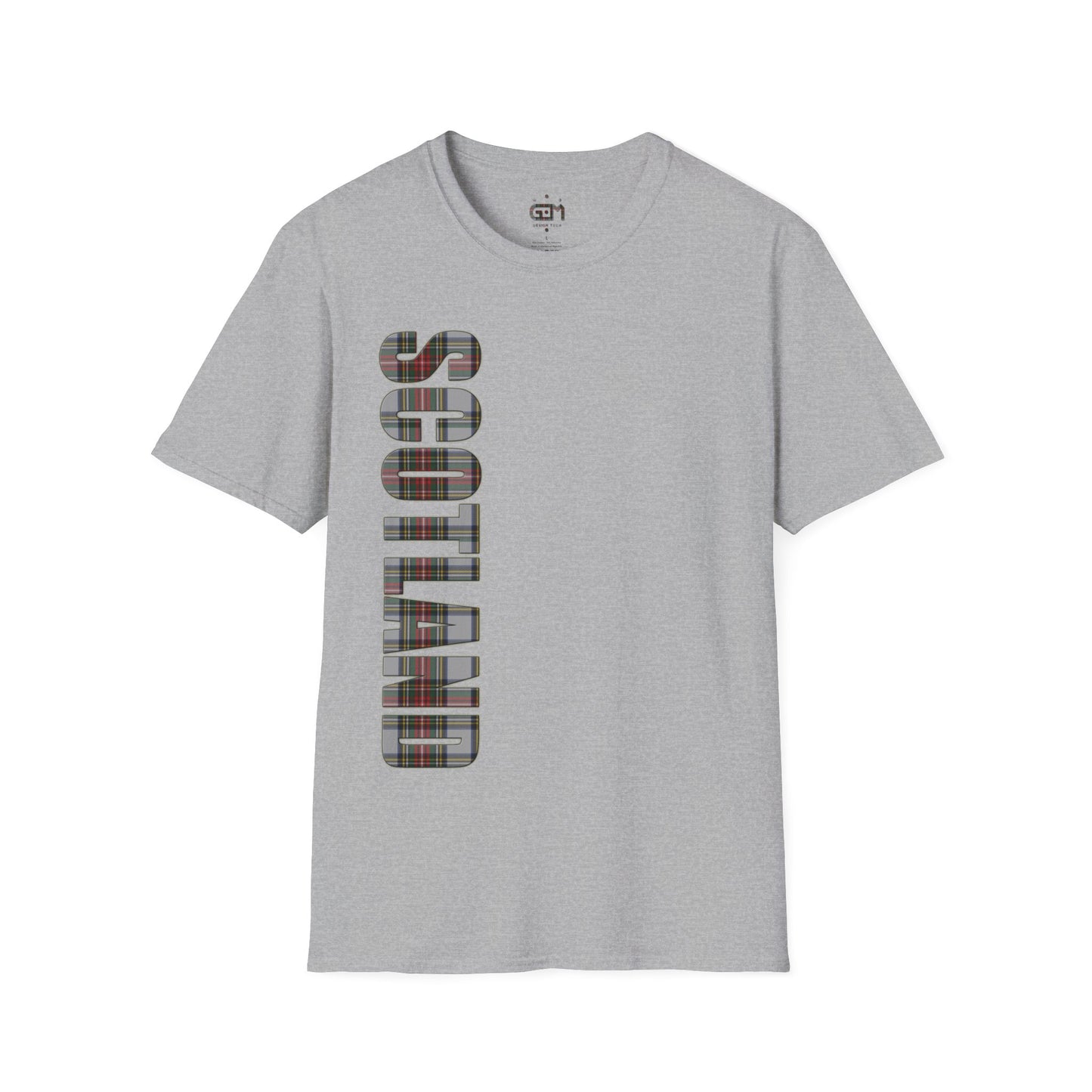 Scotland Lettering Tartan Softstyle Unisex T-Shirt, Stewart Dress Tartan Tee