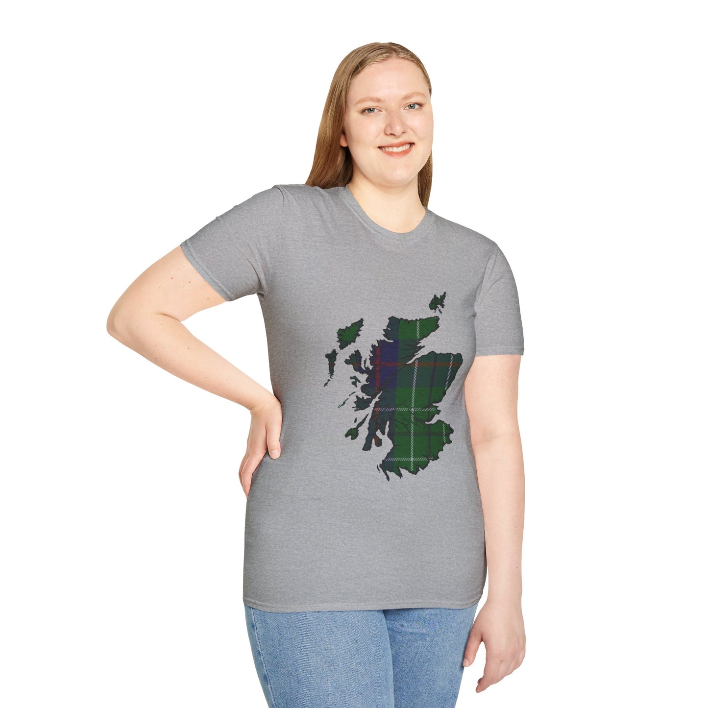 Scotland Tartan Map Softstyle Unisex T-Shirt - Duncan Tartan Tee