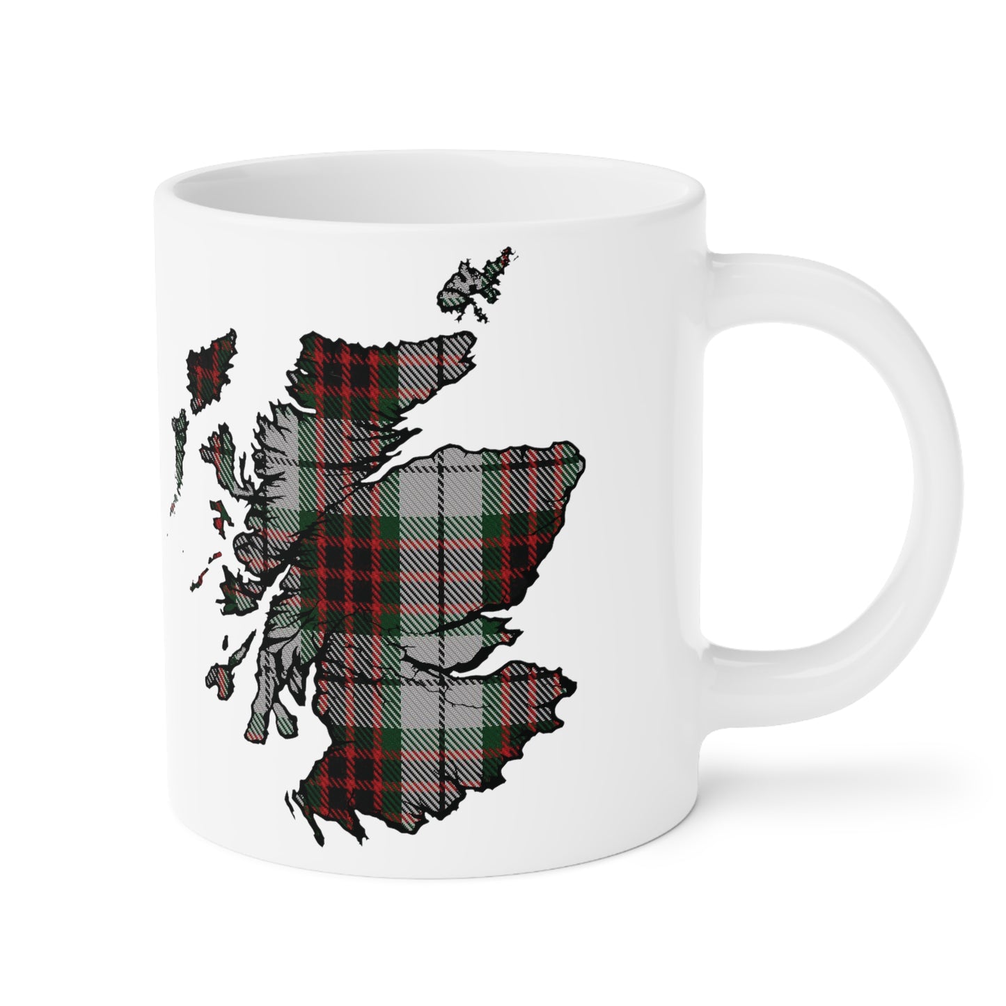 Scotland Tartan Map Mug - Fraser Tartan, Various Sizes