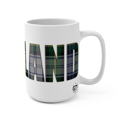 Scotland Lettering Tartan Mug 15oz, Gordon Dress Tartan