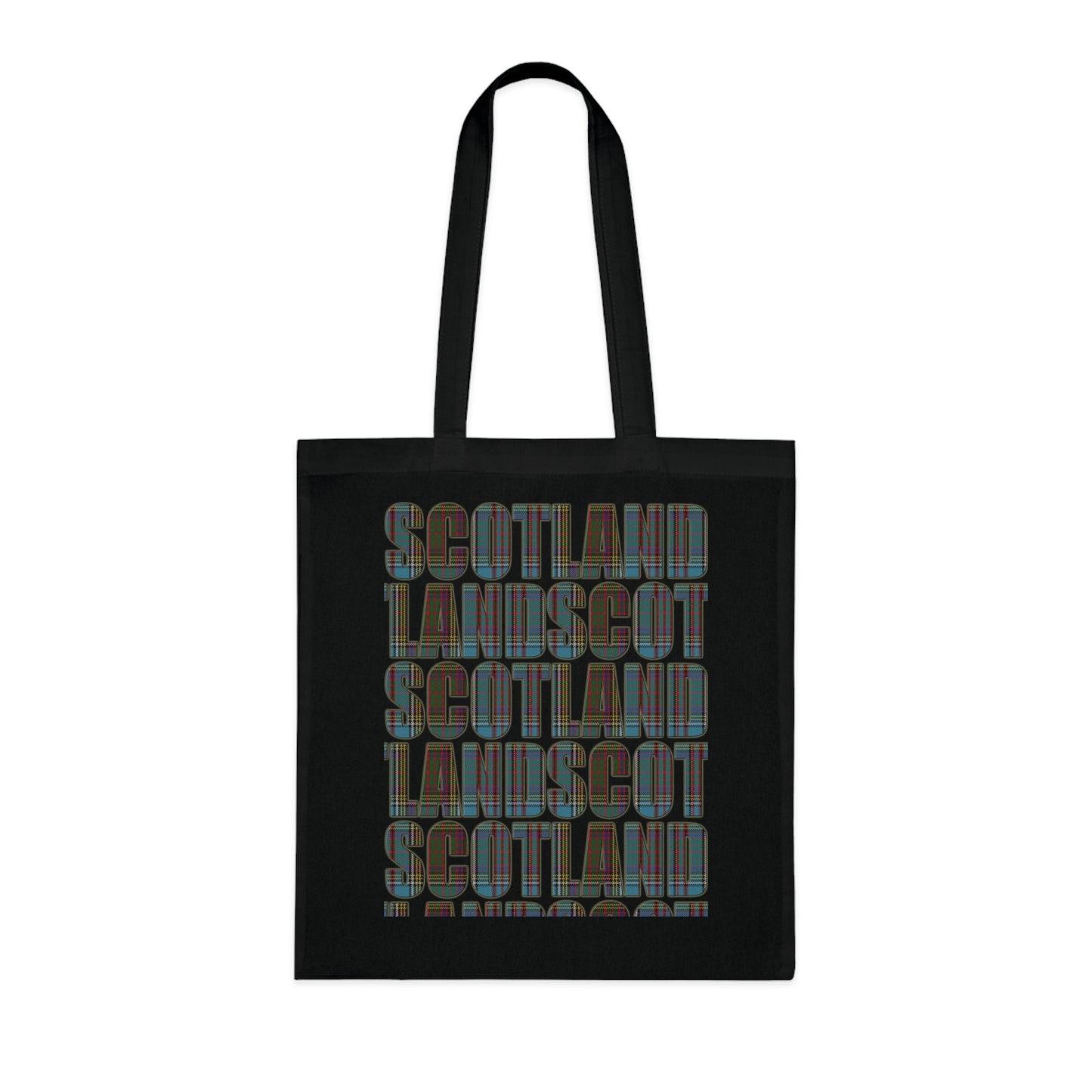 Reversible Scotland Tartan Map Cotton Tote Bag - Anderson Tartan