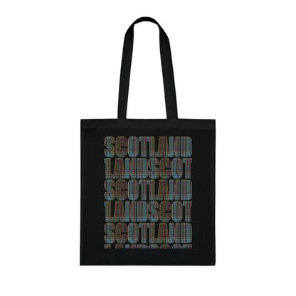 Reversible Scotland Tartan Map Cotton Tote Bag - Anderson Tartan