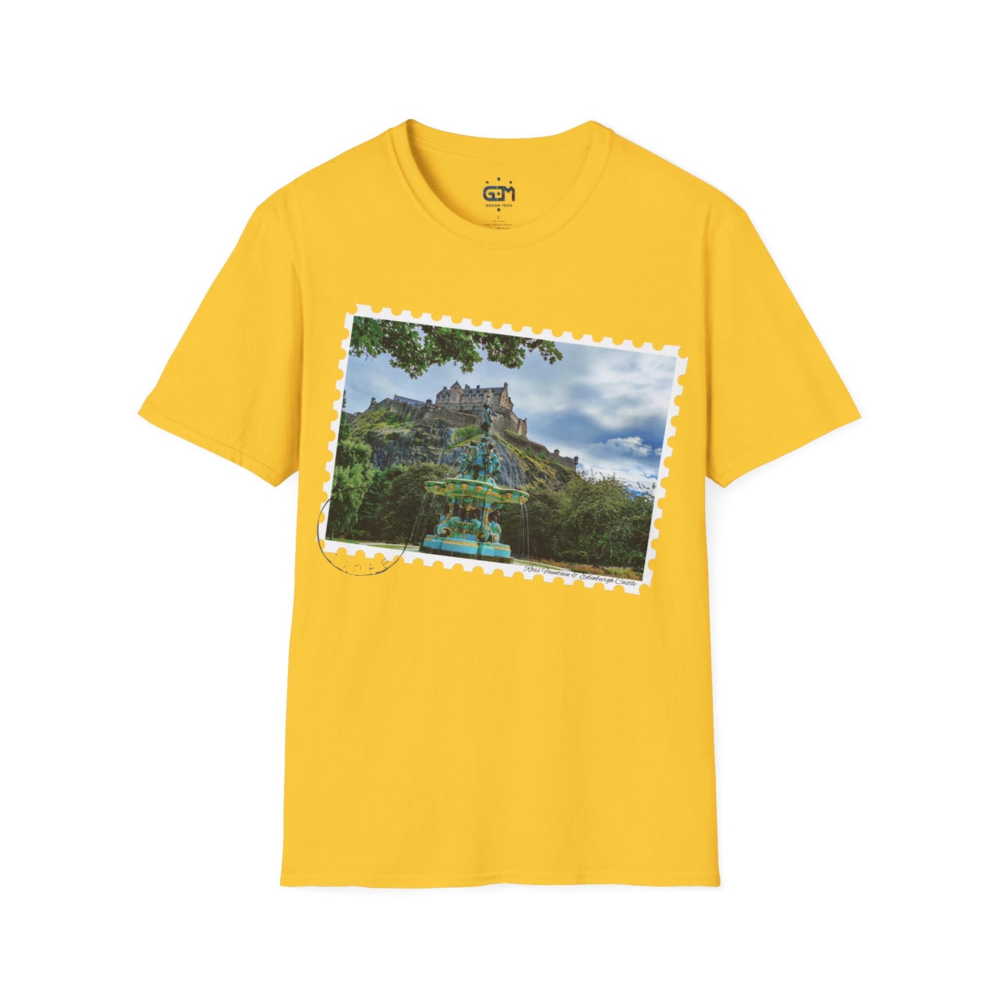 Postcard Ross Fountain & Edinburgh Castle Photo Softstyle T-Shirt, Unisex Tee, Scotland Shirt, Various Colours