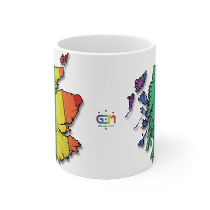 Scotland Map Pride Road Mug, White