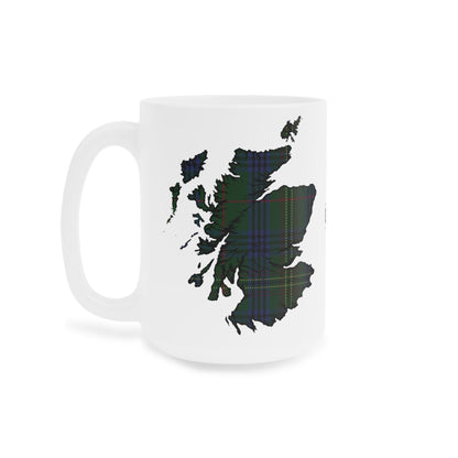 Scotland Tartan Map Mug - Kennedy Tartan, Various Sizes