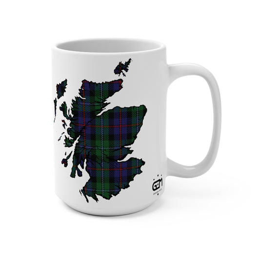 Scotland Map Mug 15oz, Argyle Tartan